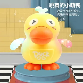 Çocuk sallanan sarı oyuncak ördek, şarkı ve dans ördek, 1-3 yaşındaki bebek bulmaca elektrikli pet yeni model