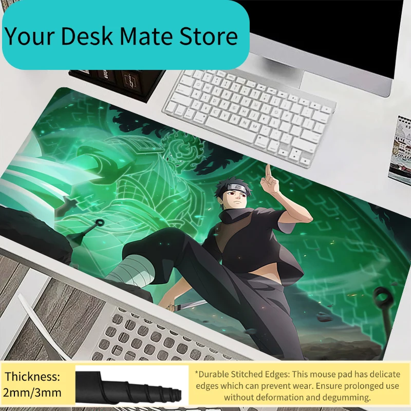 Mauspad Laptop-Mausunterlage Büro-PC-Zubehör Tastaturunterlage Gummi-Unterlage Weiche Mausmatte Naruto Shisui Uchiha Große Schreibtischunterlage