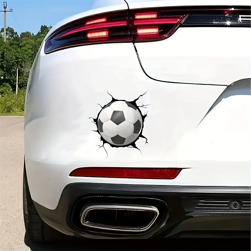 1PC Soccer Car Sticker PVC Fun Eye Catching Decal Motorcycle Wall Laptop Fridge Glass Auto Exterior Decoration Accessories