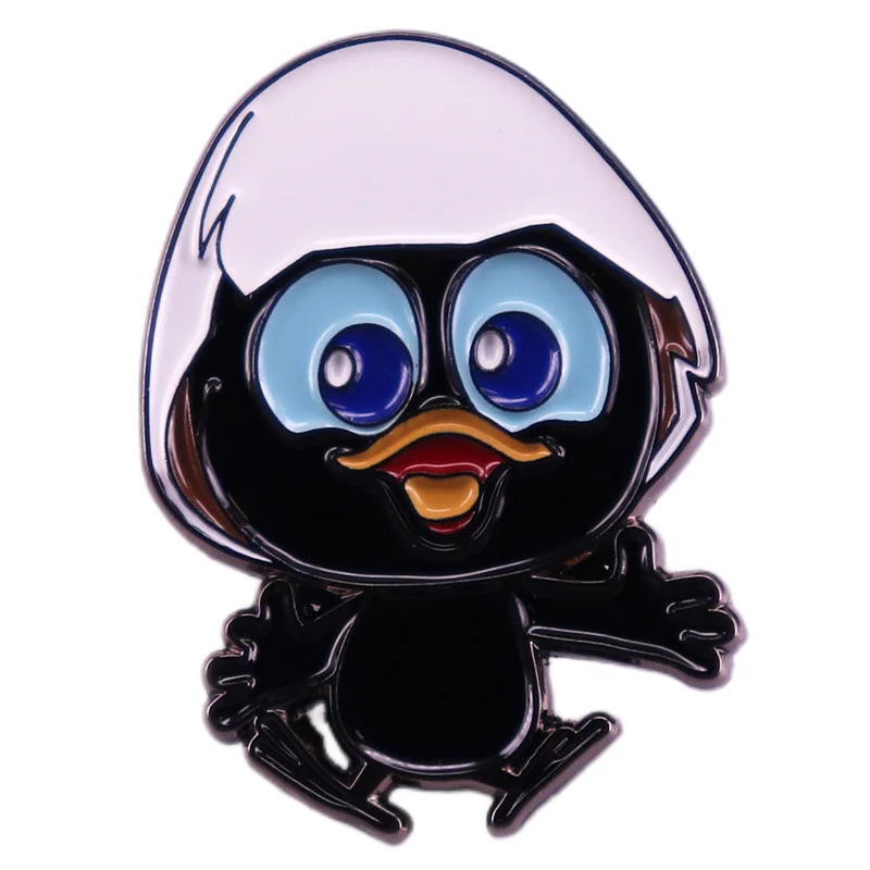 Head with Eggshell Ebony Chick Calimero Brooch Badge Accessory