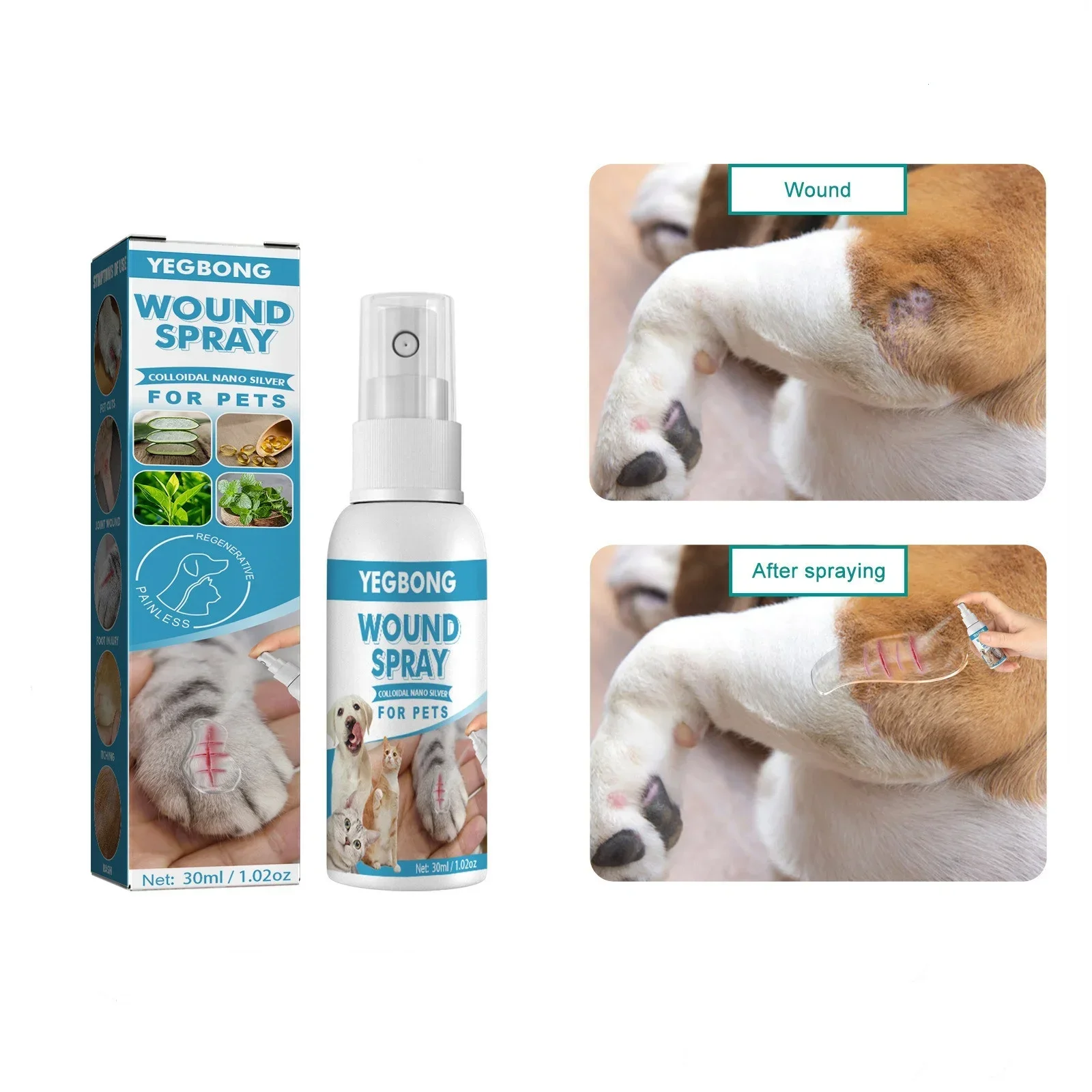 30ml Pets Anti-Itch And Itch Relief Dogs Cat Skin Healthy Care Spray Skin Care Treat Products For Itchy And Sensitive Skin