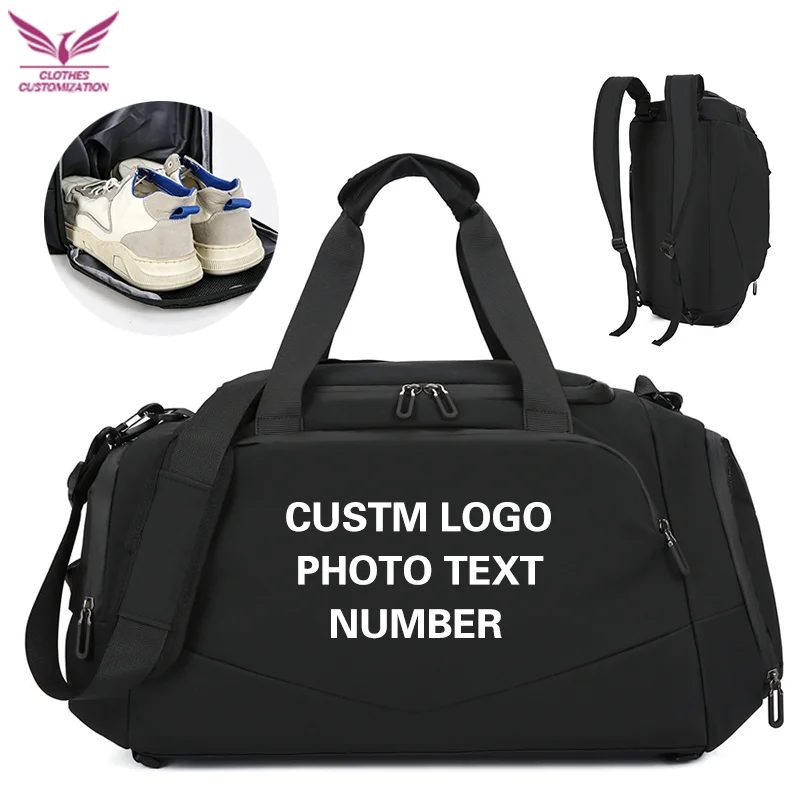 Custom Gym Bags Travel Luggage Bag with Shoe Pockets Men's Sports Backpack Multifunction Basketball Bag DIY Number Name