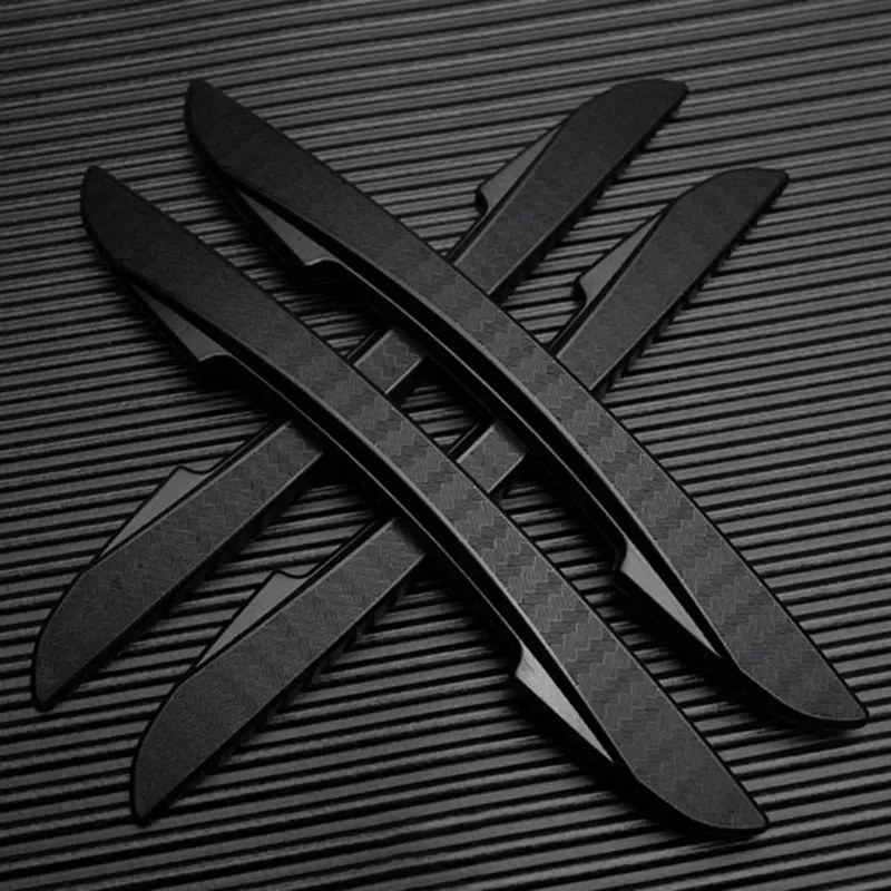 4pcsCar Door Anti-Collision Protector Strip Silicone Black Side Edge Protection Sticker for Door and Rearview Mirror