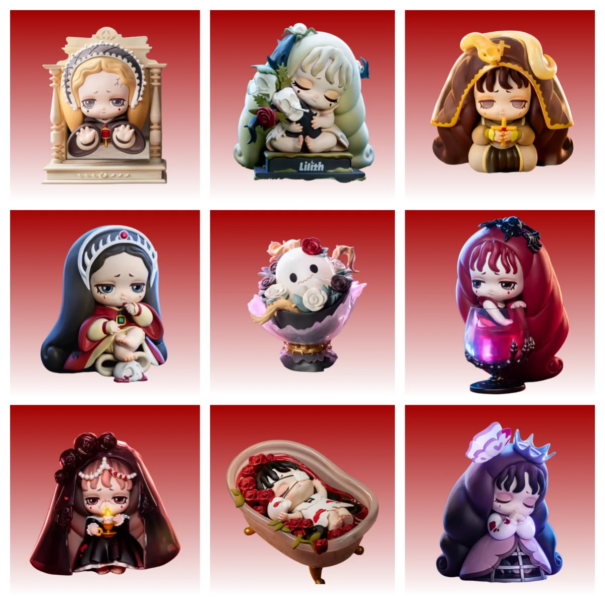 

Lilith Mary Century Gothic Blind Box Cute Figure Black Bride Apocalypse Theme Collectible Toy Desktop Decoration Mystery Box