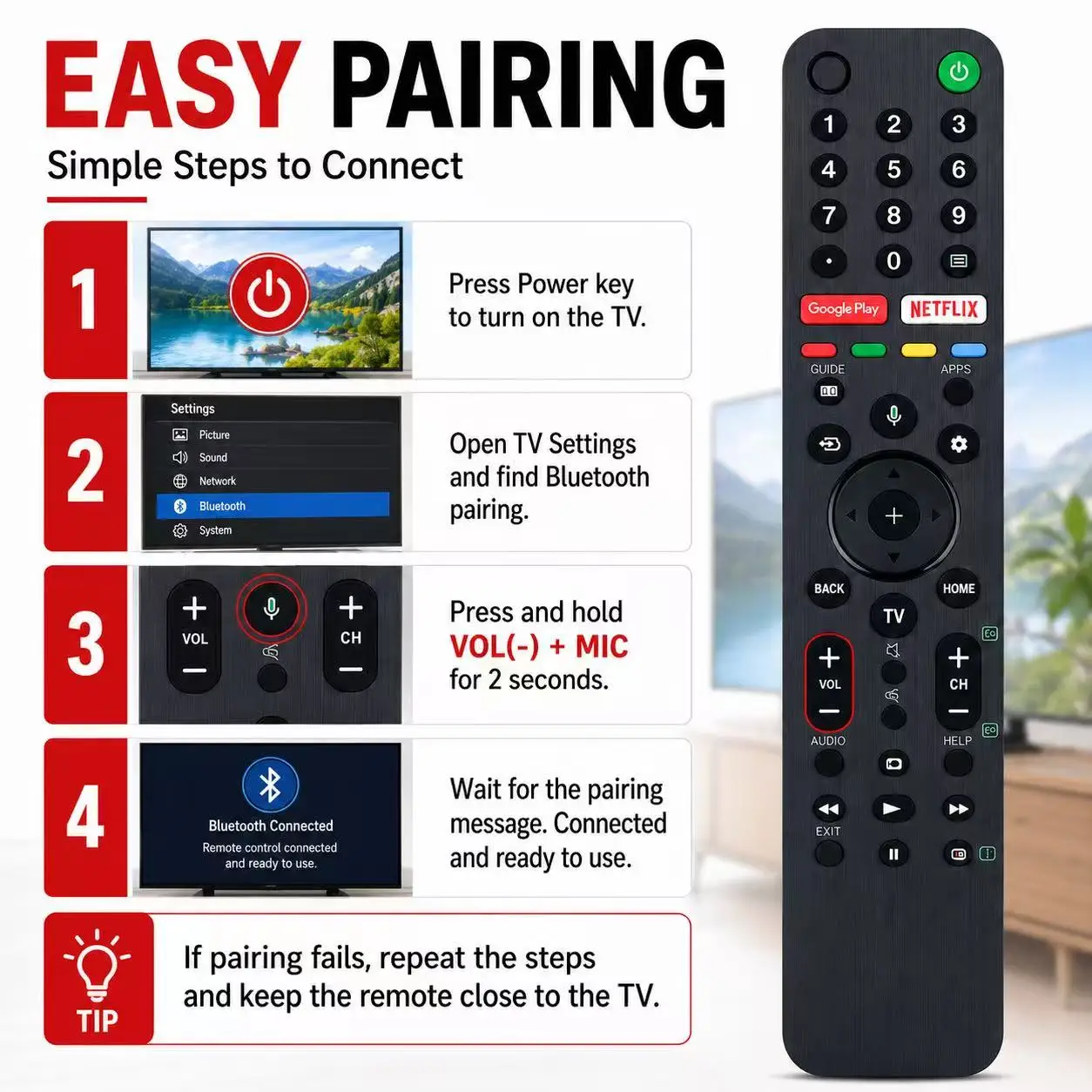 RMF‑TX500P RMF‑TX500U RMF‑TX500B Replacement Remote Control For SONY 4K UHD Android Bravia TV XG95 AG9 X85G Series Spare Part Co view 6