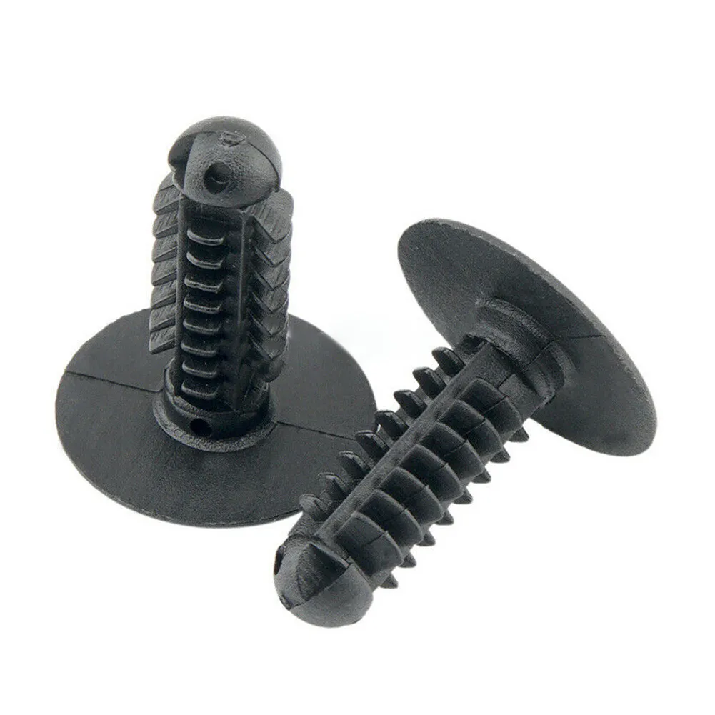 Recambio de Clips de sujeción para coche, piezas de plástico de color gris oscuro, 100 piezas, 18mm, cabeza de 8mm, accesorio de agujero duradero