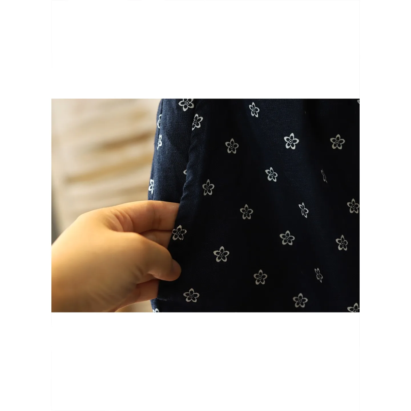 Retro Cotton Linen Drawstring Floral Women's Casual Pants Classic Vintage Style Long Wide Leg Commute Suitable Non-Inlined