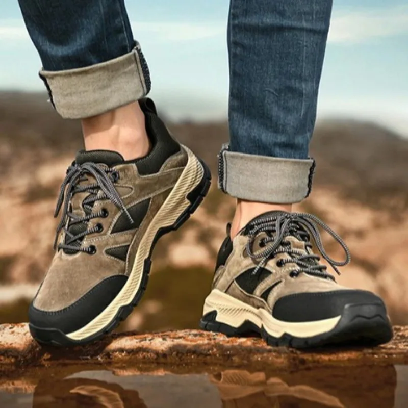 New Comfortable Large Size Men's Hiking Shoes Outdoor Versatile Casual Anti-slip Thick Sile Sport Climbing Shoe Running Sneakers