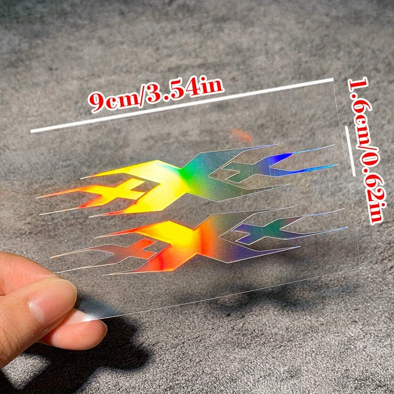 Geometric Cross Bike Sticker Set 2pcs Colorful Vinyl Decal Waterproof UV Resistant Bicycle Rim Frame Decoration Accessory
