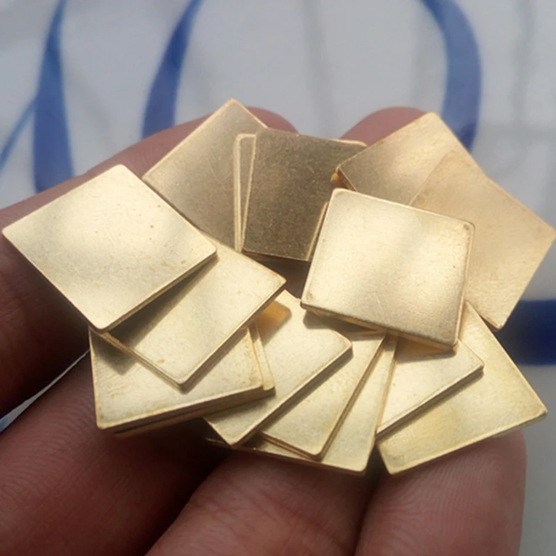 10 piezas 1x15x15mm, hoja de placa de cobre de latón, corte Cu, Marco CNC, modelo, molde DIY, Contruction, servicio personalizado, espesor 0,1-6mm