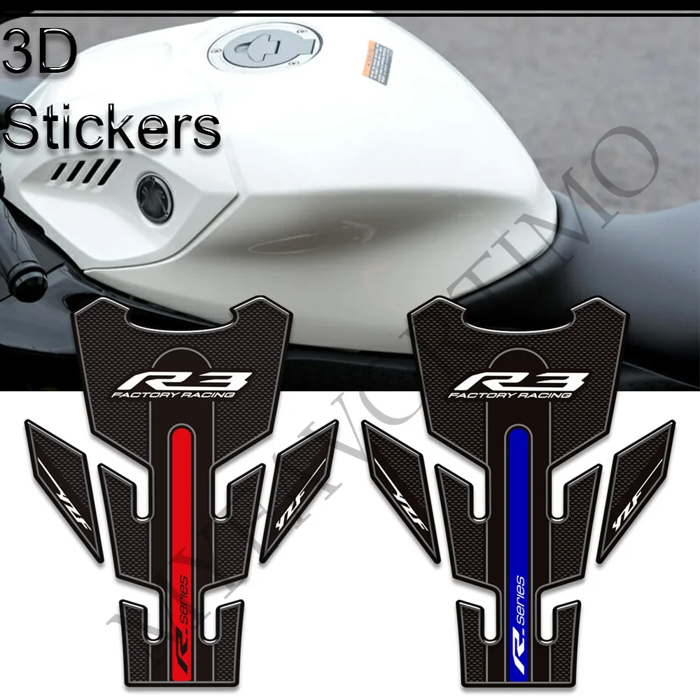 2019 2020 2021 2022 Tank Pad Side Grips Gas Fuel Oil Kit Knee Stickers Decals Protector For YAMAHA YZF R3 YZF-R3 YZFR3