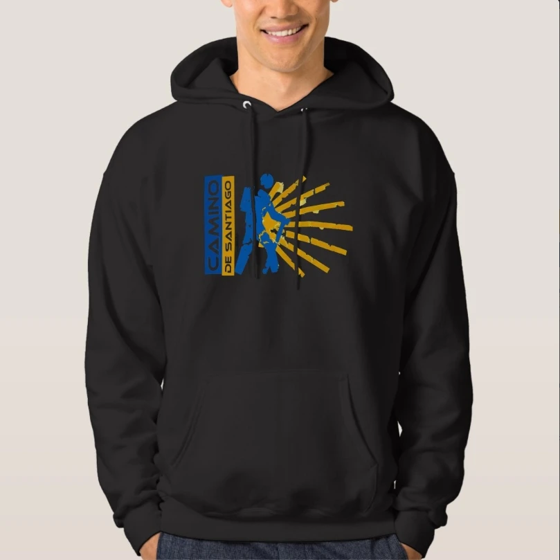 Camino De Santiago. Way of St. James. Hiking Logo Pullover Hoodie New 100% Cotton Comfortable Casual Mens Sweatshirts Streetwear