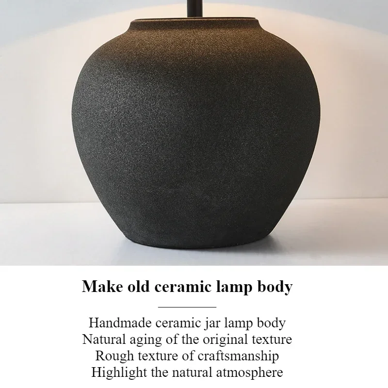 SANDYHA Japanese Ceramic Table Lamps for Bedroom Decoration Home Night Stand Living Room Led Light Teahouse Lighting Fixtures