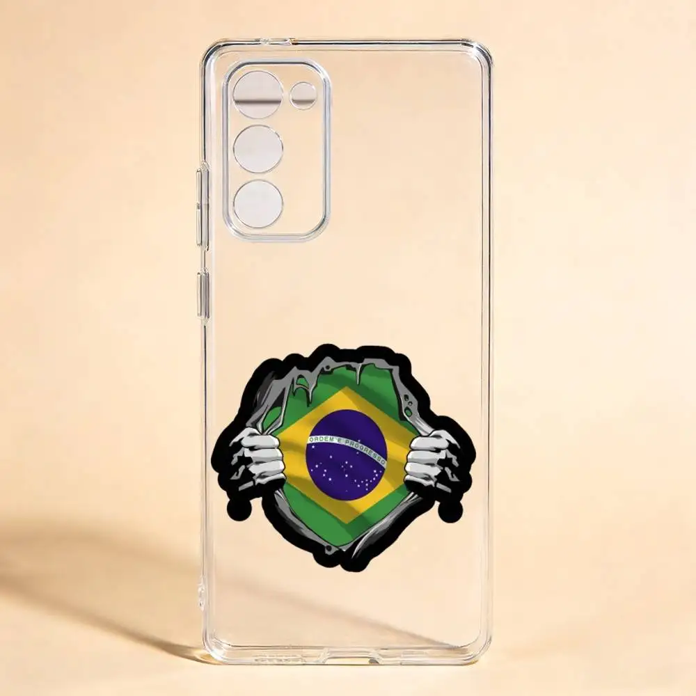 Brazil B-Brazilian  For Samsung Galaxy S24 S25 S23 S22 S21 Transparent Cover Phone Case
