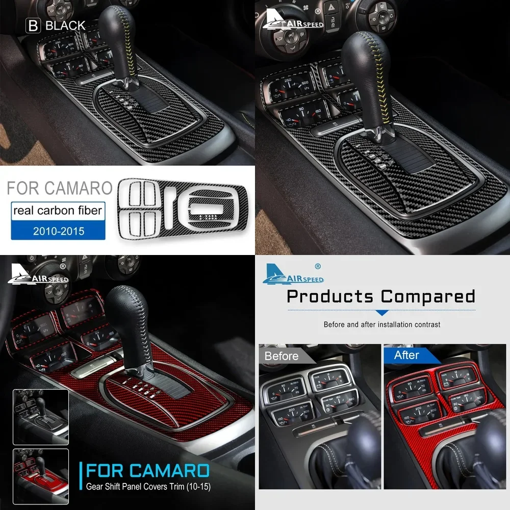 

Наклейка из настоящего мягкого карбона для отделки интерьера Chevrolet Camaro 2010-2015, аксессуары для автомобиля, панель переключения передач