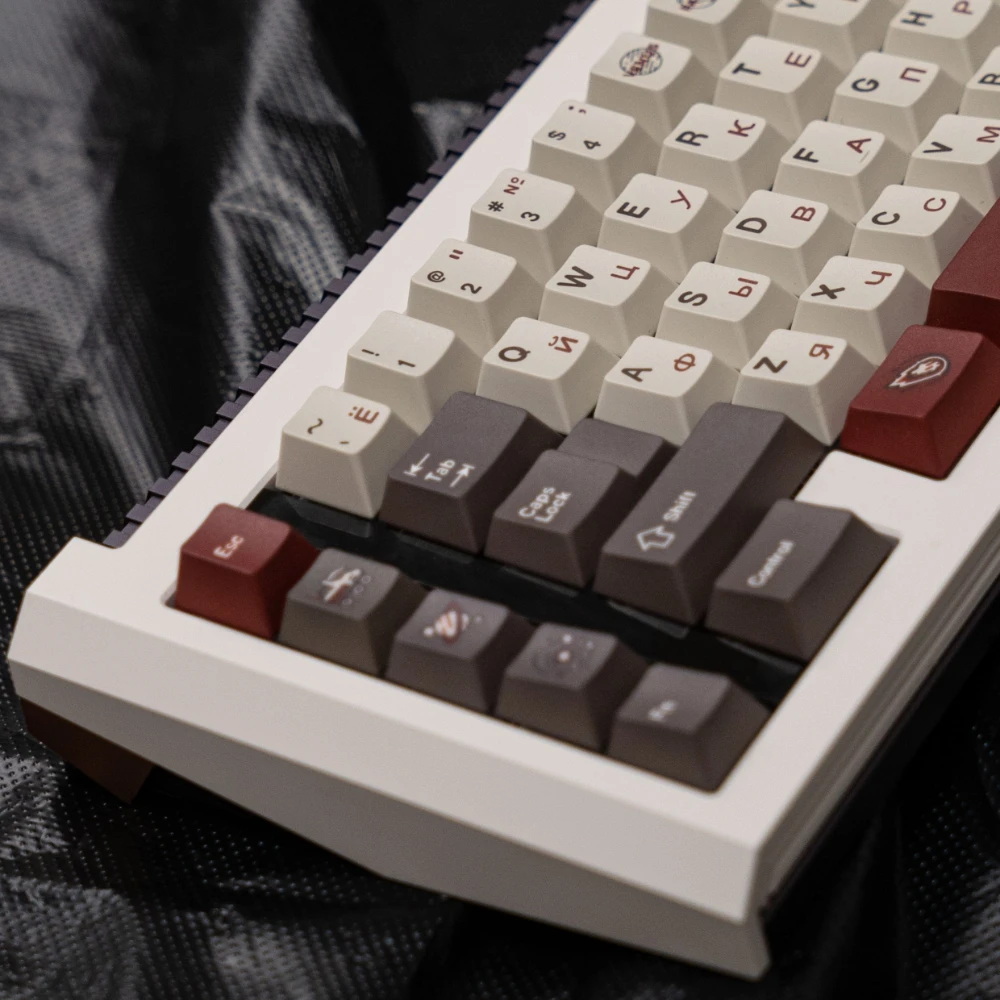 Astronaut Keycap Cherry Profile Five-sided Sublimation PBT Keycaps for Mechanical Keyboard Retro Russian Key Caps