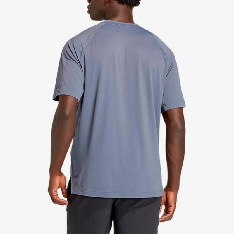 Adidas genuine new men's gray blue running sweat absorbing sports short sleeved T-shirt KS5576