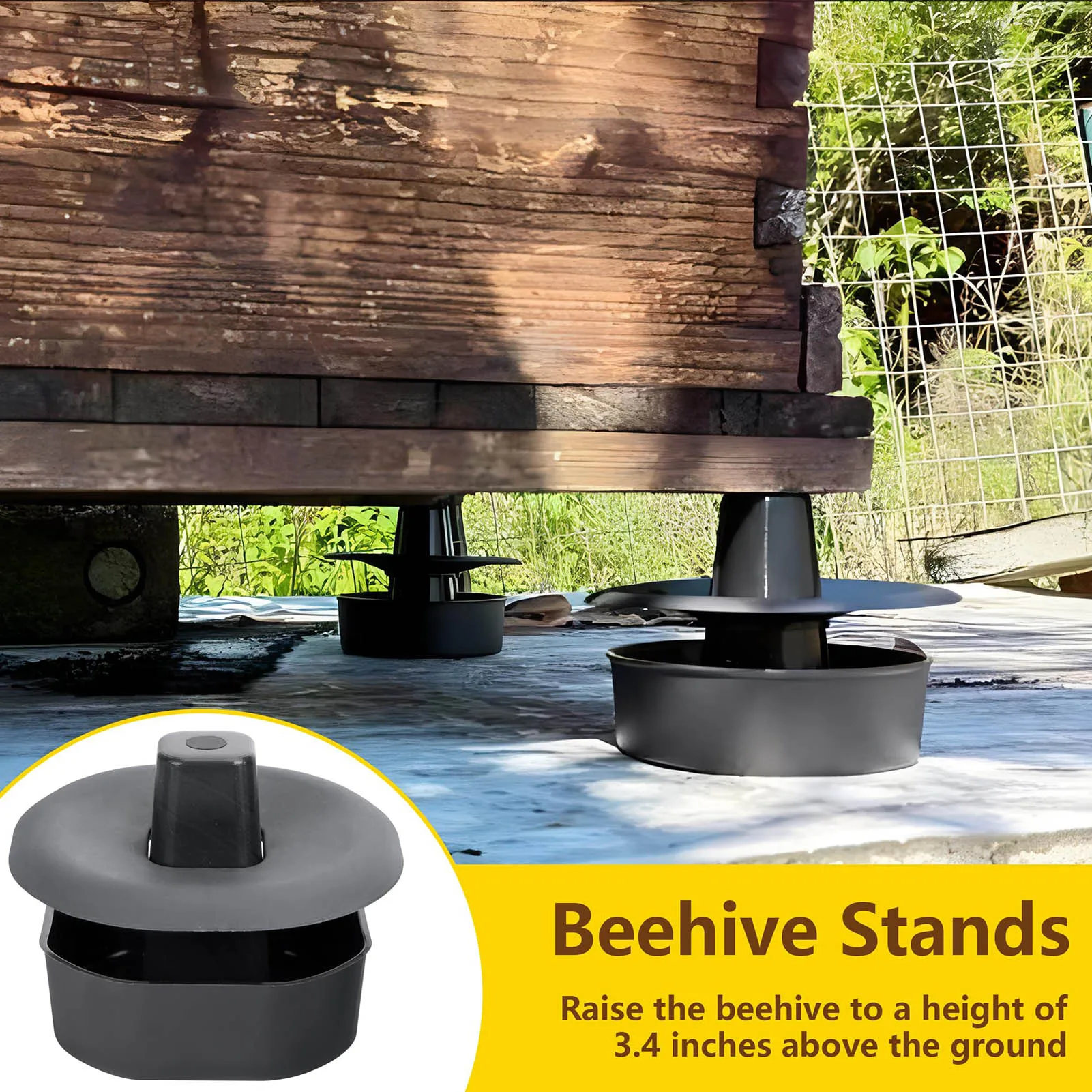 4PCS Beehive Stands Tools Durable Plastic Resists Moisture Material Stands for Outdoor Garden Beekeeper