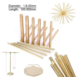 1-10pcs Brass rod Diameter1.6-20mm length100-450mm brass round bar knife handle part diy accessories