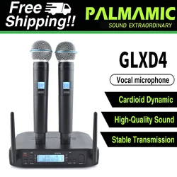 GLXD4 Digital Vocal Wireless System Dual Channel Handheld GLXD+ Mic Frequency Adjustable Microphone GLXD4 for Stage Speech We