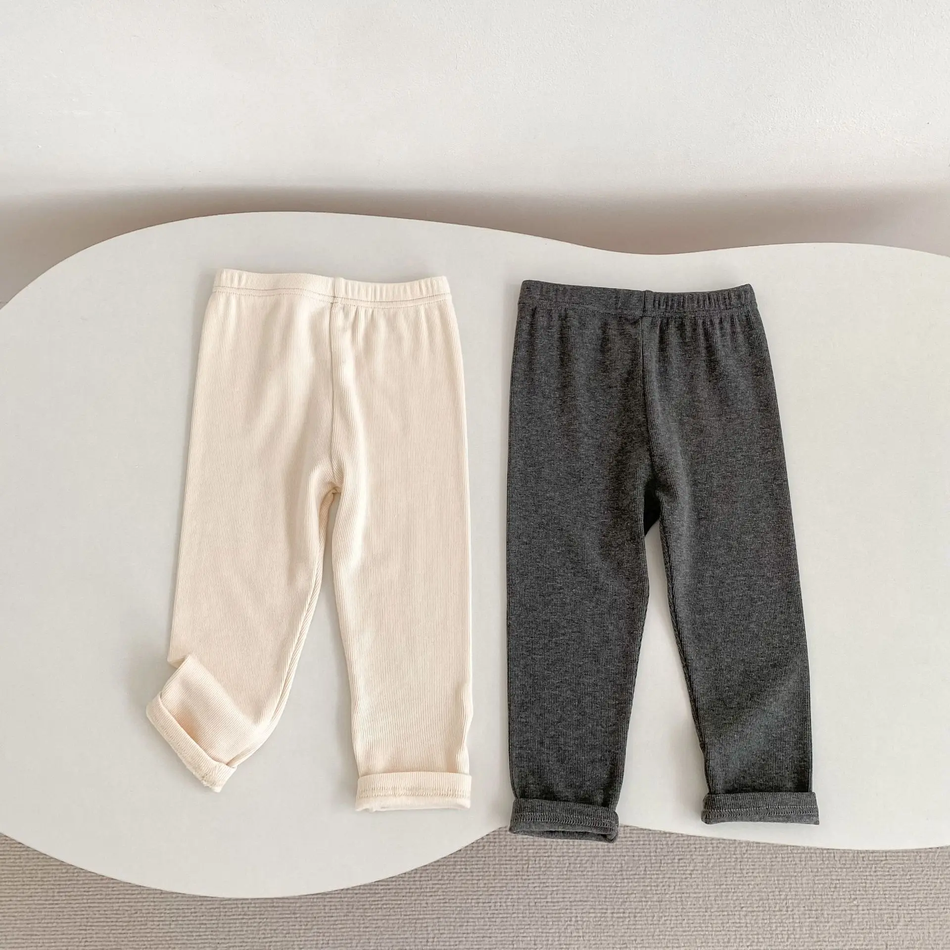 

New autumn baby clothing for 0-3 years old, fashionable baby all-matching casual solid color pants for going out, Western-style