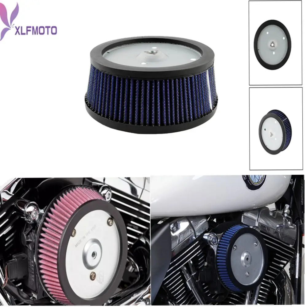 

Motorcycle Air Filter System Blue Cleaner Kit For Harley Davidson Road King Touring Dyna Softail Fatboy 29442-99C Blue