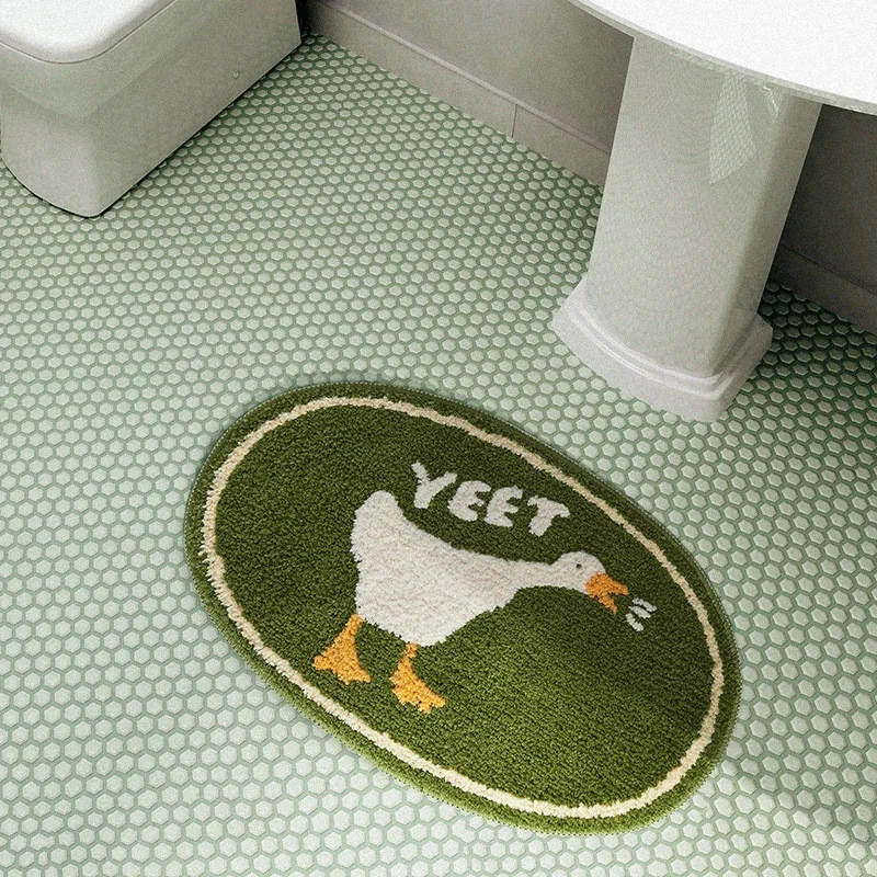 Alfombra de pato para el baño, tapete suave y divertido para el área de la bañera y la cocina, felpudo elegante para la decoración de la habitación