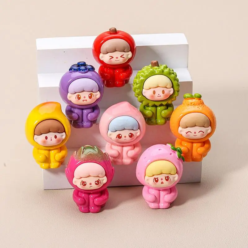 Cartoon Figurine Ornament Action Figure Collection Toy Decor Colorful Solid Color Design Crafts Decoration For Desk Shelf