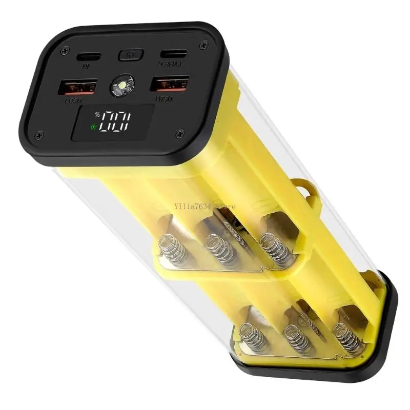 22.5W Plastic Powerbanks Case With No Welding For 12 Slot 18650 Batteries