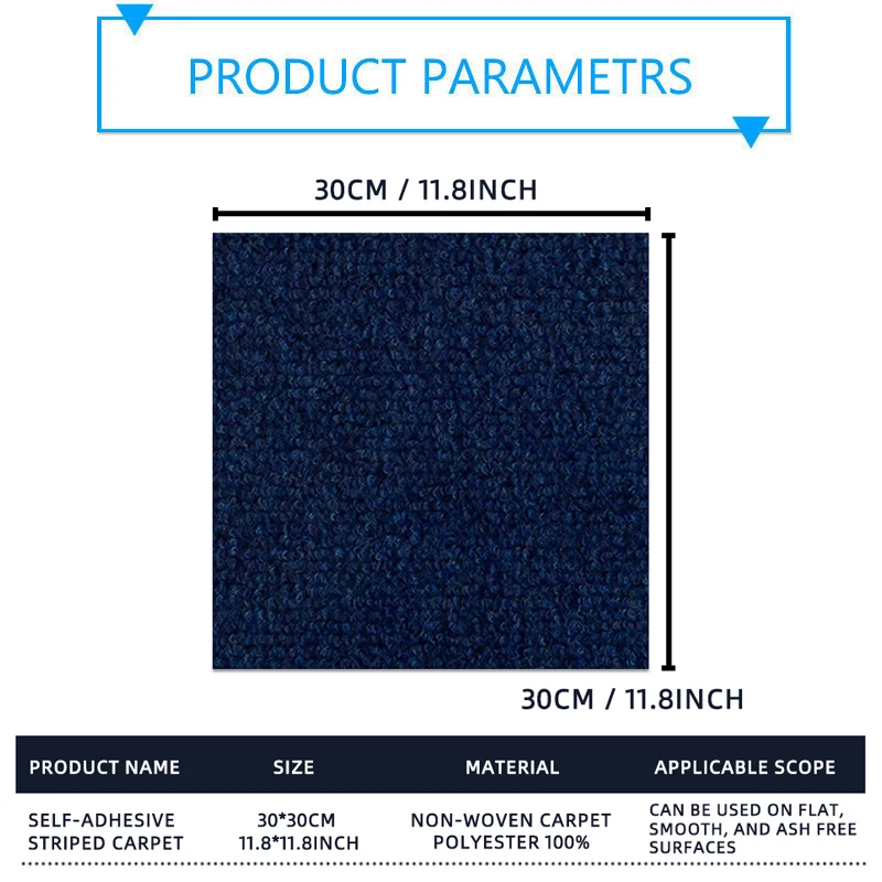 四角い粘着カーペット,取り外し可能なステッカー,家の家具,壁タイル,内部内部,30cm x 30cm, 20個