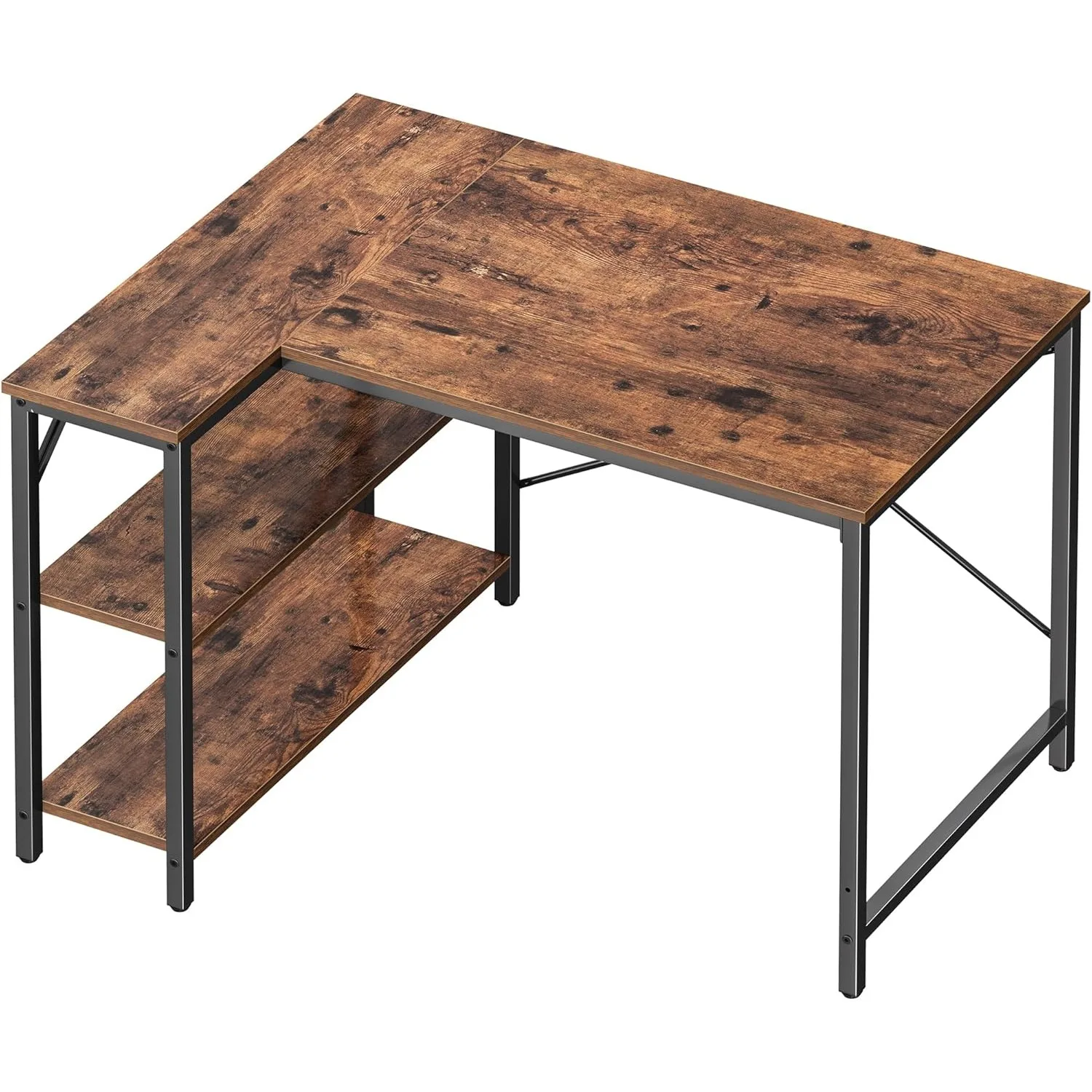 

Shaped Desk, 39 Inches Computer Desk with Reversible Storage Shelves, Gaming Desk, Corner Desk Home Office Desks, Writing