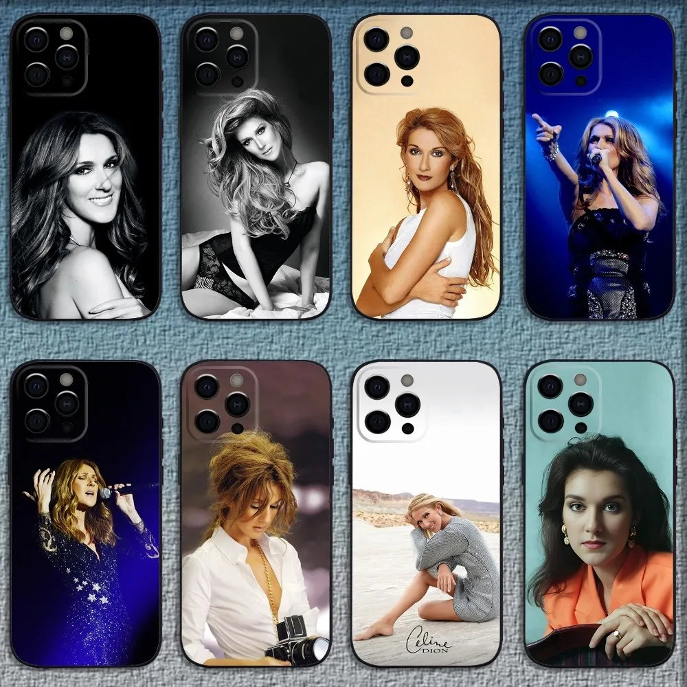 Singer C-Celine D-Dion Phone Case For iPhone 16,15,14,13,12,11,Pro,X,XS,Max,XR,Plus,Mini Soft Black Cover