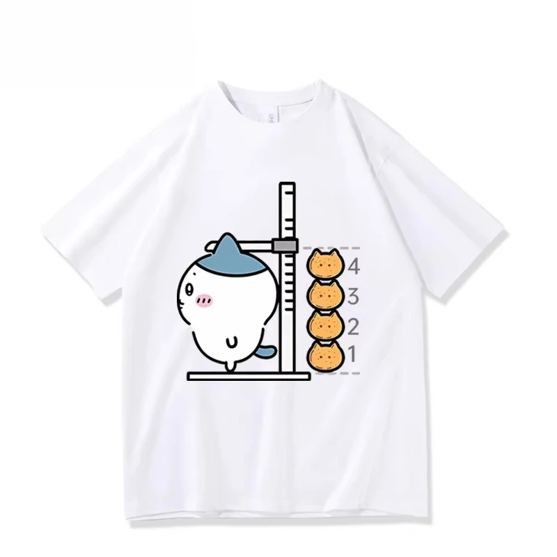 2026 Cute Doll Pattern Print Oversize Heavyweight T-shirt Unisex Funny Height Chart Cartoon Loose Stree