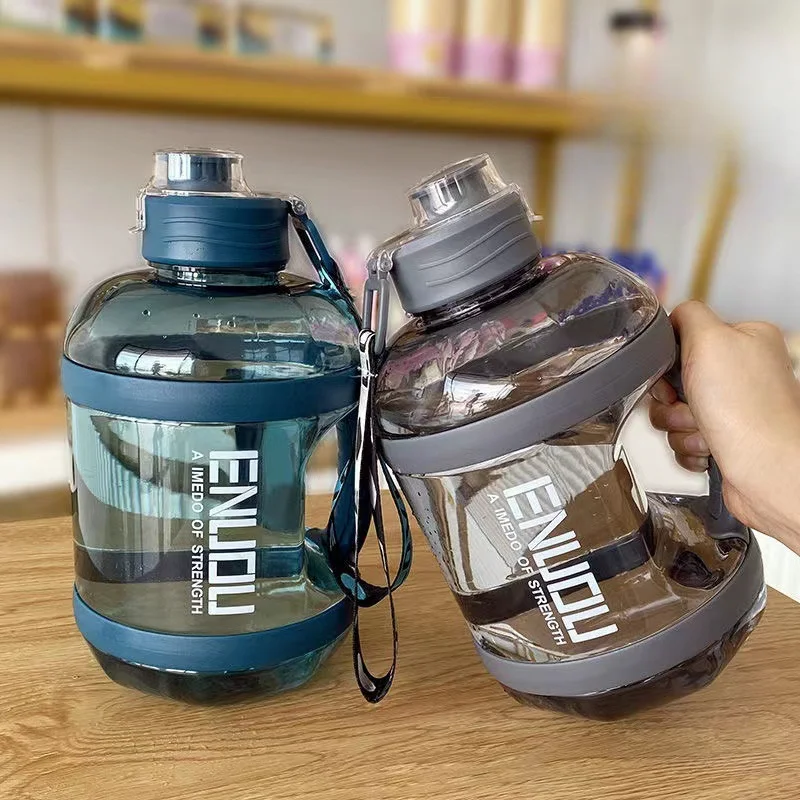 1.6L/2L Fitness Sports Water Bottle Large Capacity Eco-Friendly Plastic Portable Leakproof Shaker Fruit Drink Bottle Bpa Free