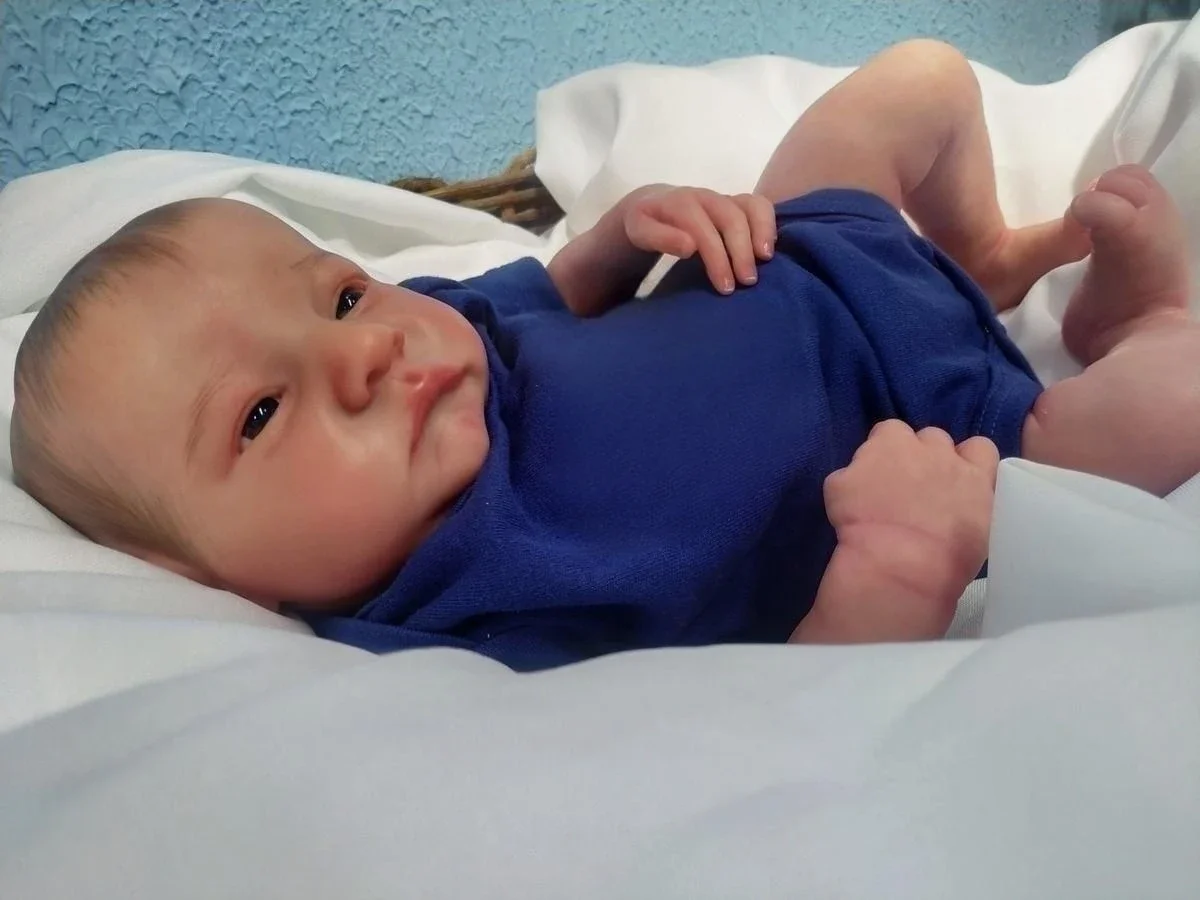 Levi 19inch Soft Cloth Body Reborn Baby Doll Lifelike Multiple Layers Painting 3D Skin Visible Veins Collectible Art Doll