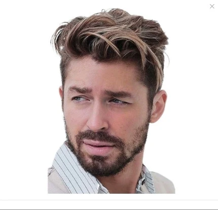 WHIMSICAL W Synthetic Hair Wigs Brown Short Wavy Layered Wig for Men