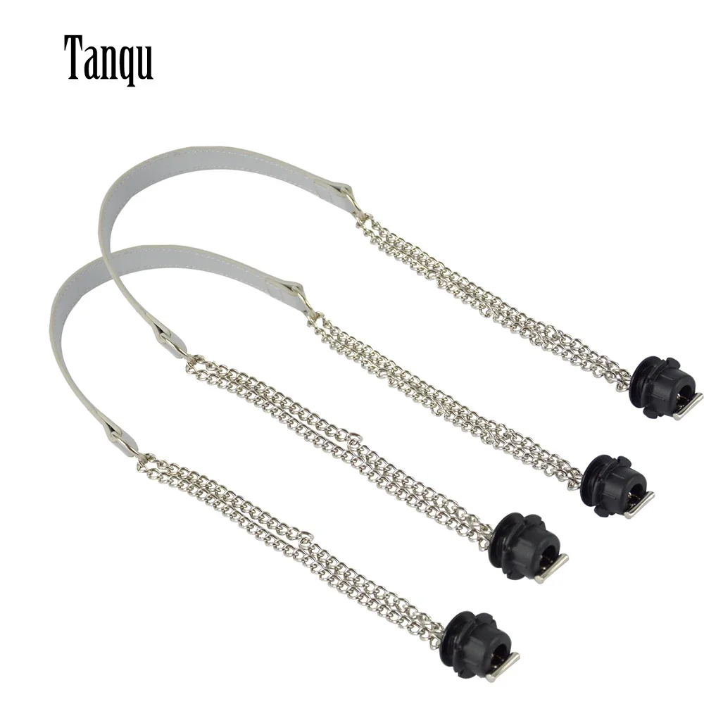 2023 New 1 Pair Obag Accesorios Silver Long Double Chain Handles For O Bag Totes Women Shoulder Handbags