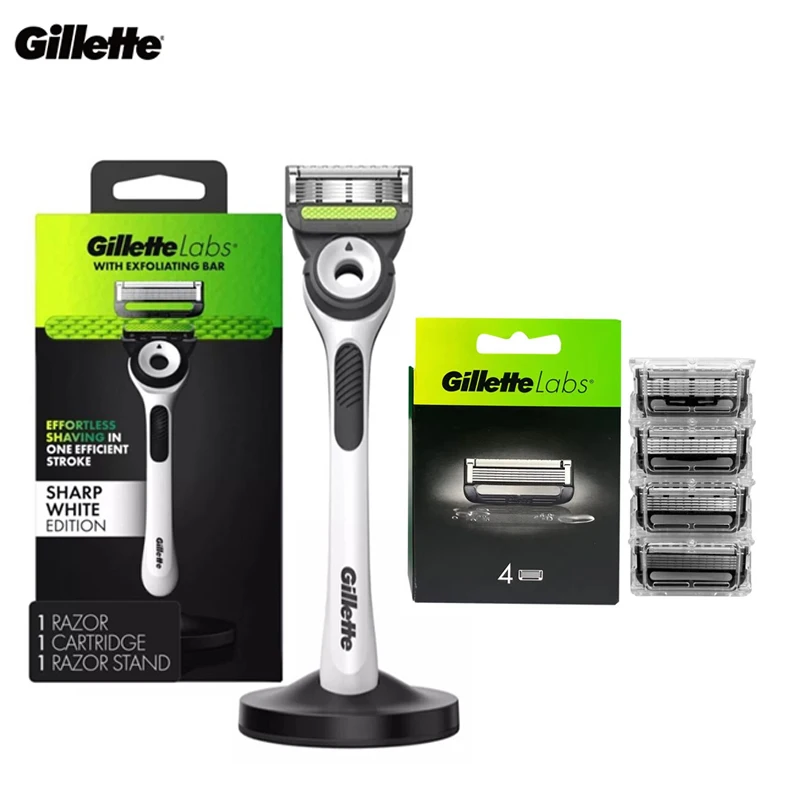 

Бритва Gillette Labs Manual Razor для мужчин, 5-слойные лезвия, с подставкой, для быстрого и гладкого бритья, удаления волос на лице