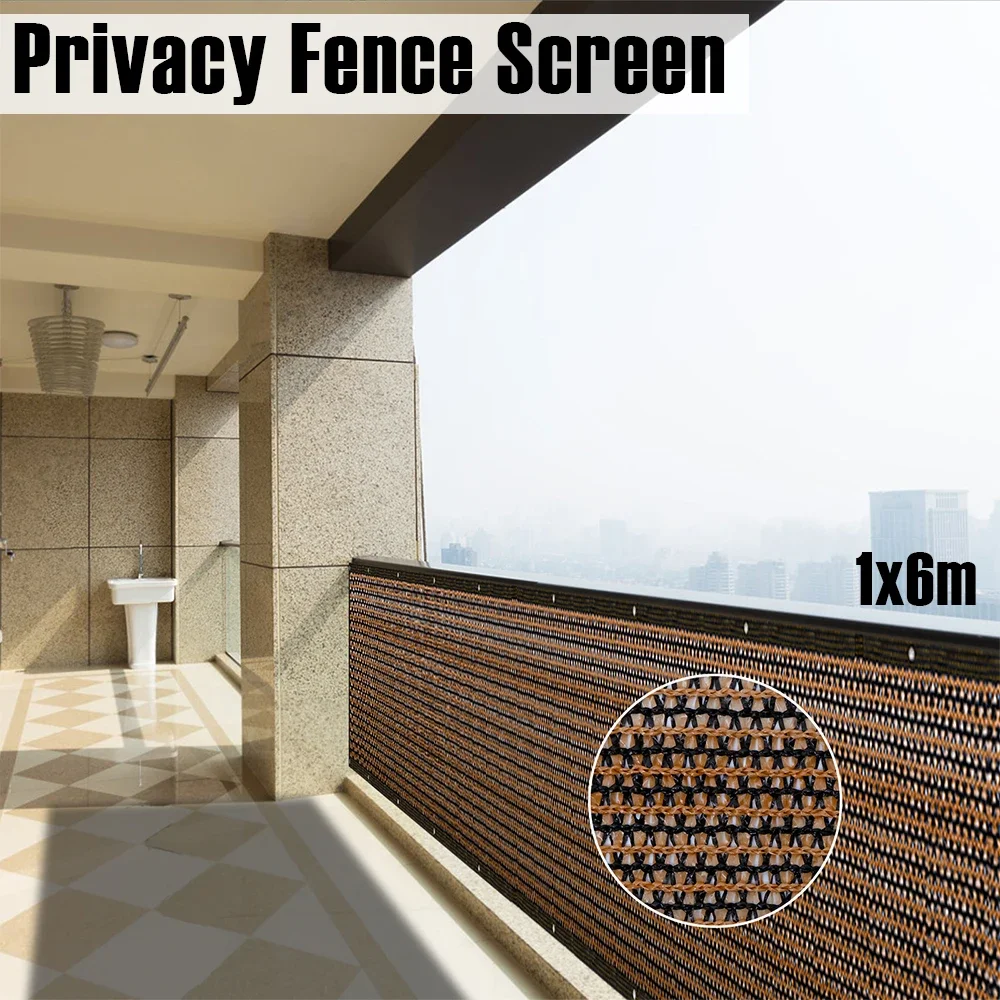 

Privacy Fence Screen 120GSM Mesh Shade Net Cover with 50 Zip Ties and 10m Rope 100x600cm Effective Shading Fence Panels for Yard