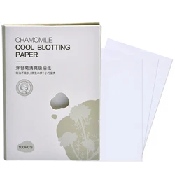 100Pcs Protable Facial Absorbent Paper Oil Control Wipes Chamomile Sheet Oily Face Blotting Matting Tissue Makeup Facial Clean