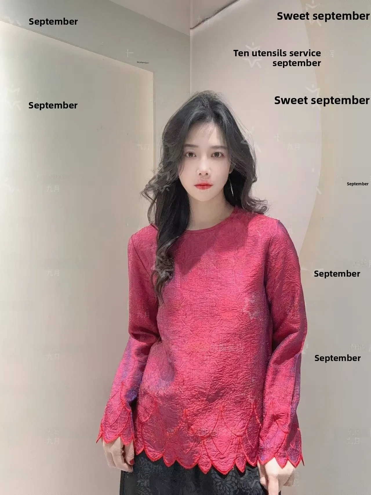 

New Sle September Lipsti Floating Light Silk Top Chinese Traditional Slimming National Sle Synthetic Material Spring 2026