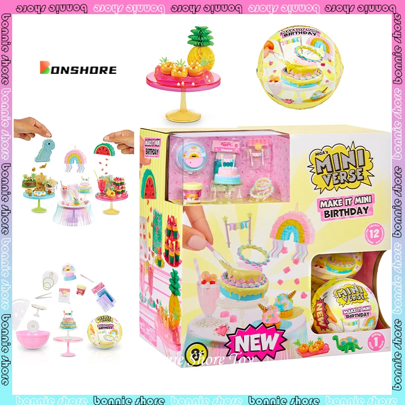 Mini Verse Blind Box Make It Birthday Series Lucky Box creativo fai da te cibo giocattolo Action Figures giocattoli di compleanno per bambini regalo