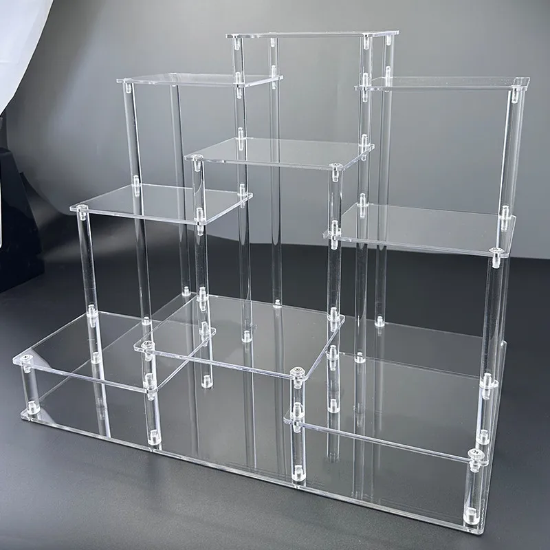

Acrylic Display Stand Transparent Jewelry Cosmetic Storage Toy Tea Pot Perfume owcase Multi Layer Step Ra Model Holder