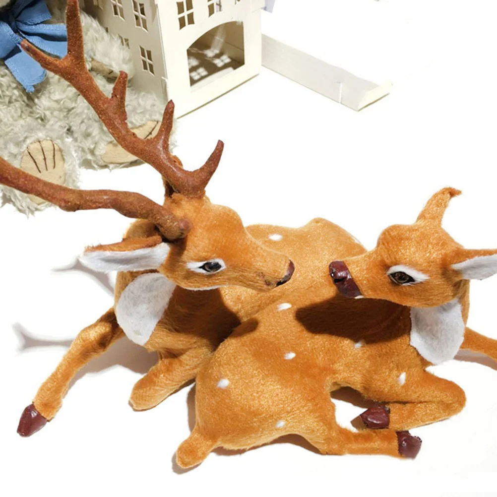 

1 Pair Christmas Couple Deer Decorations Premium Desktop Ornament For Home Living Room Bedroom Study Xmas Reindeer Crafts