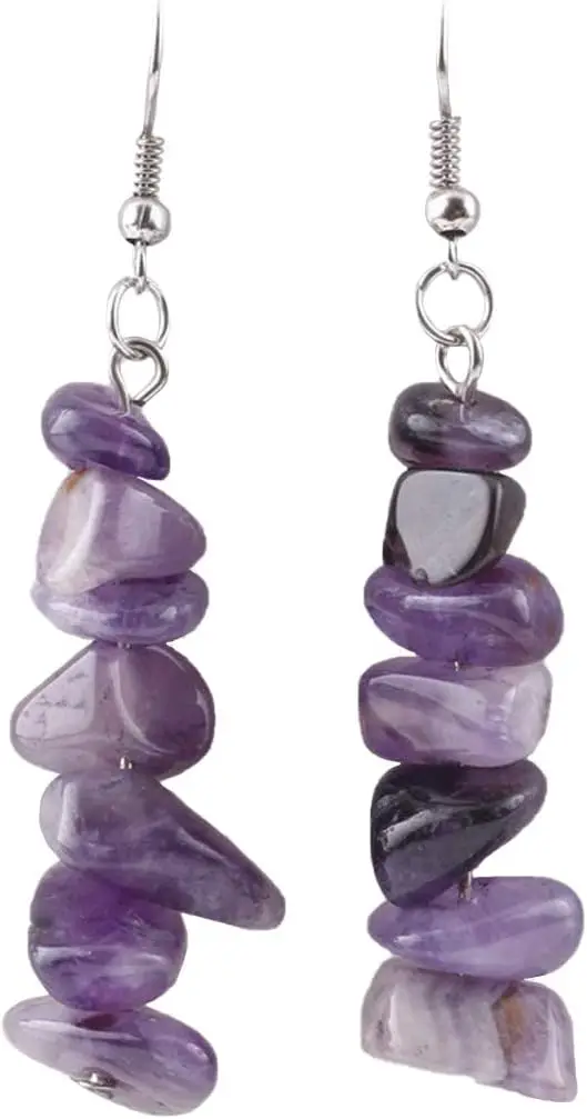 

'IDB Delicate Simulated Natural Gemstone Drop Hook Earrings with a Large 2 13/32'' (2.40'' / 60mm