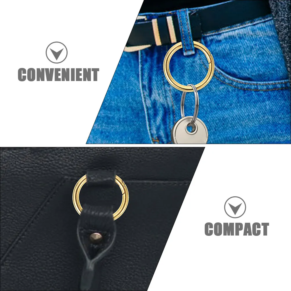 

6pcs Metal Alloy Spring O Ring Snap Clip Clasp Small Keychain Rings For Crafts Diy Accessories Bulk Keychain Supplies Key Rings