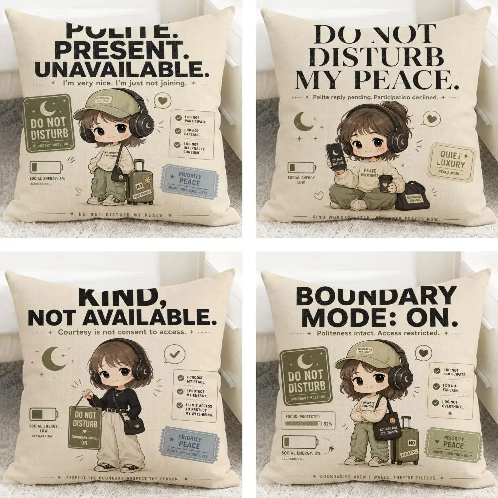 Pattern The Dynamic Boundary Cushion Cover Cushion Covers Natural Linen Breathable Sofa Bedroom Decor Pillowcase