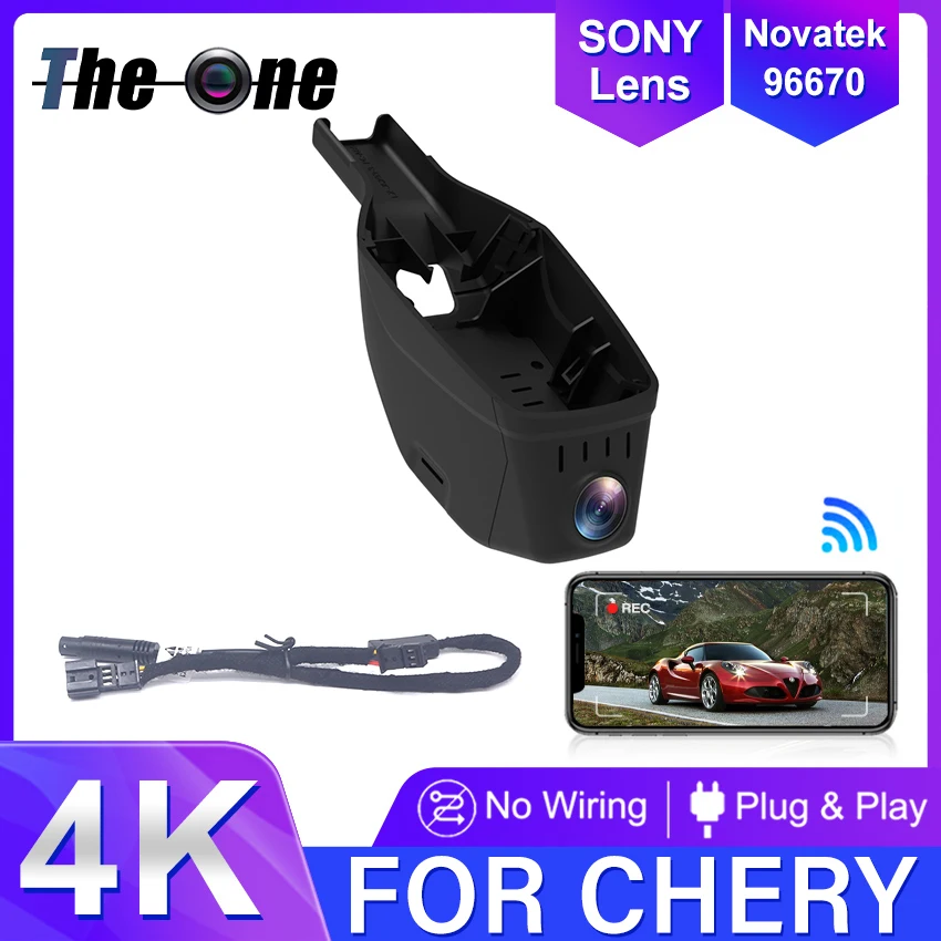 4K HD 2160P New Plug and Play WIFi Car DVR Video Recorder Dual Lens Dash Cam For Chery Tiggo 7 Tiggo 8 Pro 2020 2021 2022