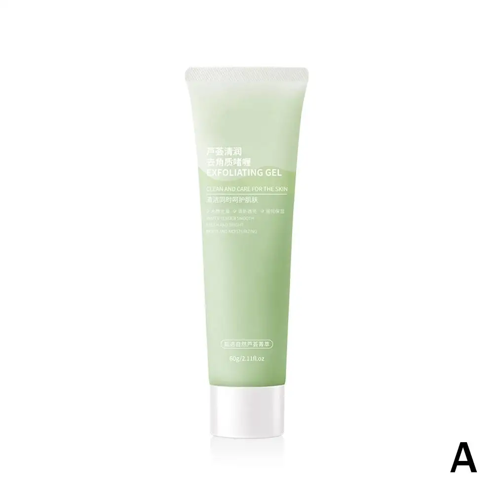 Gel esfoliante all'aloe vera Rimuovi la pelle morta Ridurre i pori Pelle liscia Corpo idratante Viso 60g Cura nutriente E2Q1