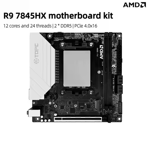 AMD Ryzen R9 7845HX Onboard CPU Kit NAS Motherboard /Mini-ITX/2*Intel 2.5GbE LAN/HDMI+DP+Type-C 3 Display Interfaces Computer